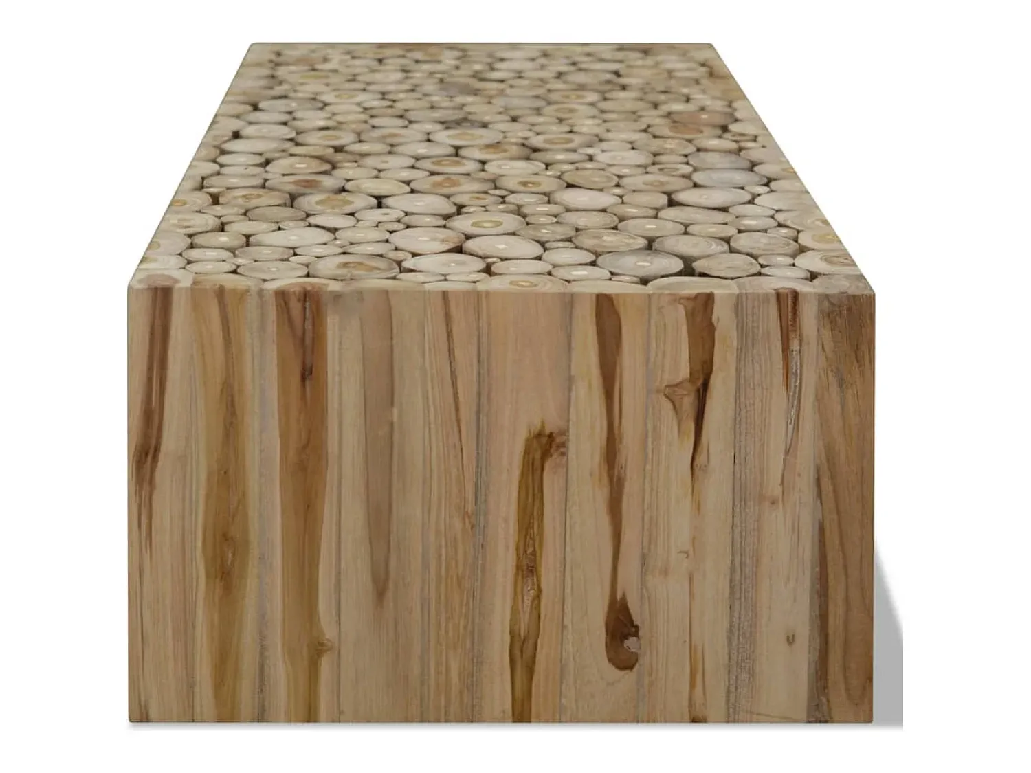 Mesa de centro | Mesa de apoio em madeira de teca genuína 90x50x30 cm Castanho