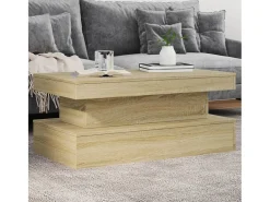 Discount Mesa de centro | Mesa de apoio com luzes LED 90x50x40 cm carvalho sonoma Castanho