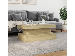 Discount Mesa de centro | Mesa de apoio com luzes LED 90x50x40 cm carvalho sonoma Castanho
