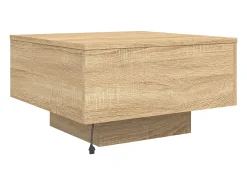 Discount Mesa de centro | Mesa de apoio com luzes LED 55x55x31 cm carvalho sonoma Castanho