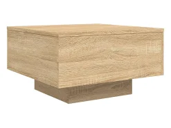 Discount Mesa de centro | Mesa de apoio com luzes LED 55x55x31 cm carvalho sonoma Castanho