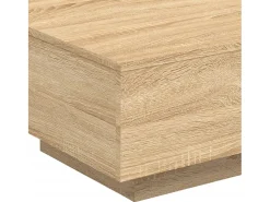 Discount Mesa de centro | Mesa de apoio com luzes LED 55x55x31 cm carvalho sonoma Castanho