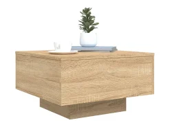 Discount Mesa de centro | Mesa de apoio com luzes LED 55x55x31 cm carvalho sonoma Castanho