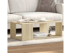 Mesa De Centro| Mesa de centro | Mesa de apoio 89.5x48x30 cm derivados madeira carvalho sonoma Castanho