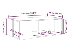 Mesa De Centro| Mesa de centro | Mesa de apoio 89.5x48x30 cm derivados madeira carvalho sonoma Castanho