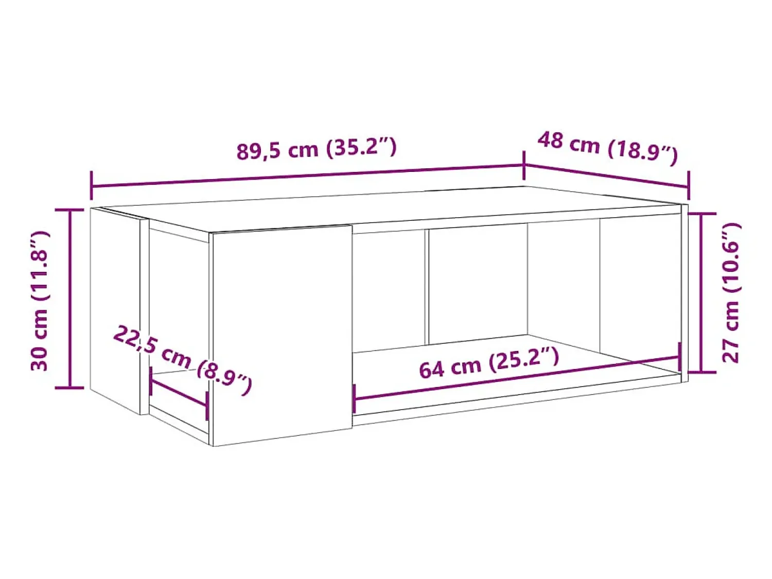Mesa De Centro| Mesa de centro | Mesa de apoio 89.5x48x30 cm derivados madeira carvalho sonoma Castanho