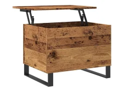 Mesa De Centro* Mesa de centro | Mesa de apoio 60x44.5x45 cm derivados de madeira madeira velha Castanho
