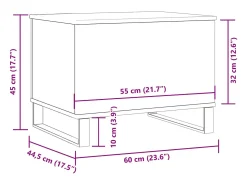 Mesa De Centro* Mesa de centro | Mesa de apoio 60x44.5x45 cm derivados de madeira madeira velha Castanho