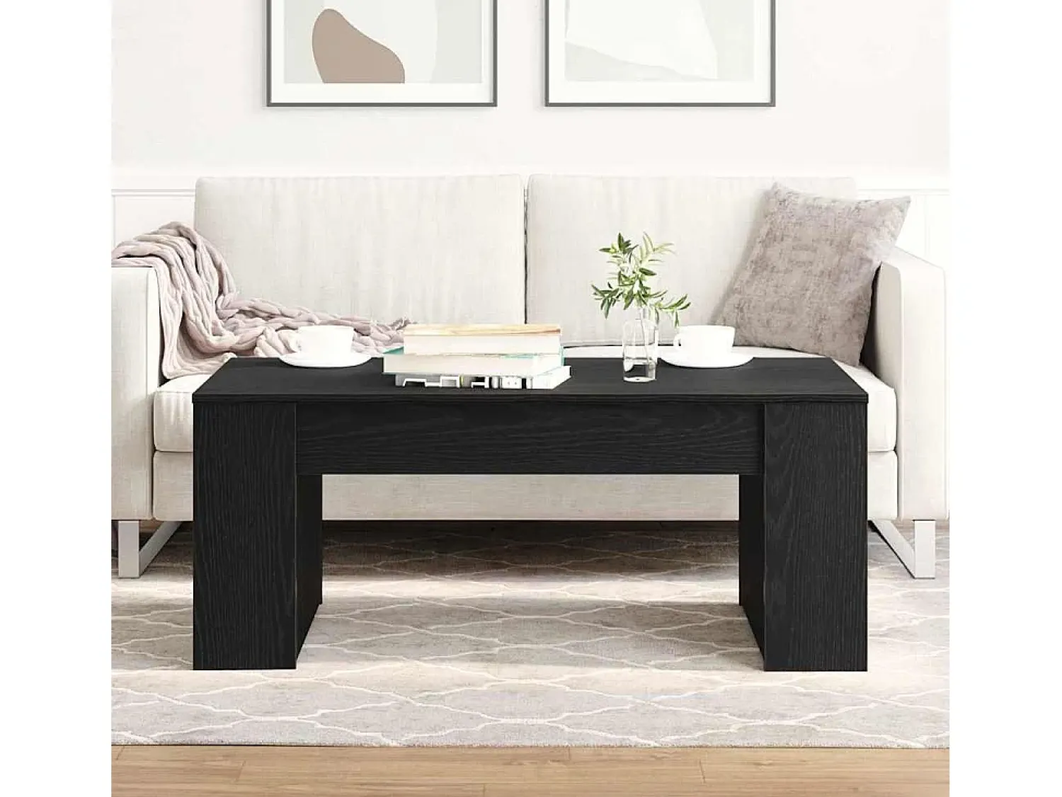 Clearance Mesa de centro | Mesa de apoio Carvalho 102x55x42 cm Preto