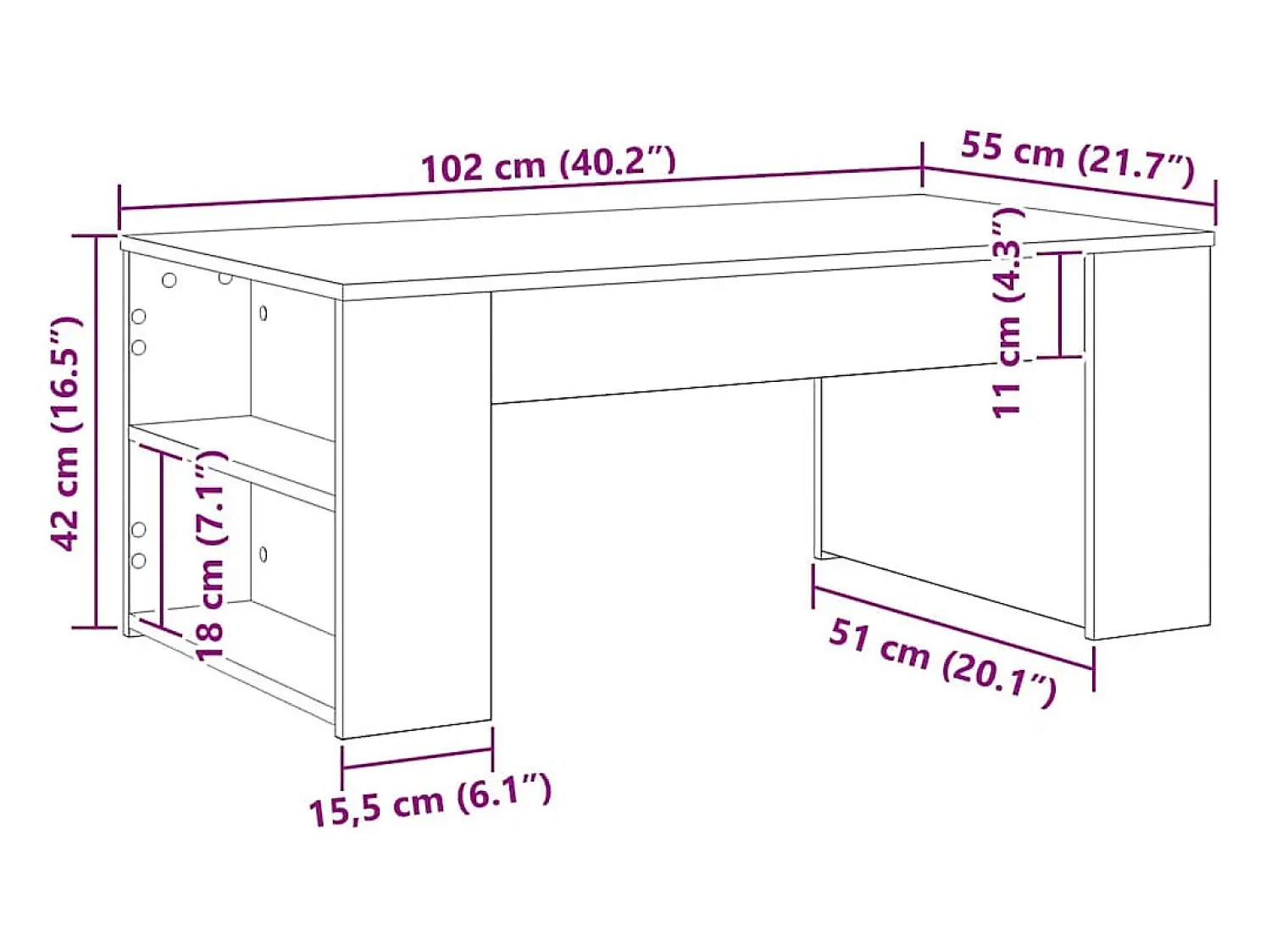 Clearance Mesa de centro | Mesa de apoio Carvalho 102x55x42 cm Preto