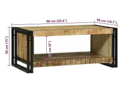 Online Mesa de centro | Mesa de apoio | Mesa de café 90x50x38 cm Castanho
