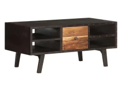 Mesa De Centro| Mesa de centro | Mesa de apoio | Mesa de café 100x50x45 cm madeira recuperada maciça Preto