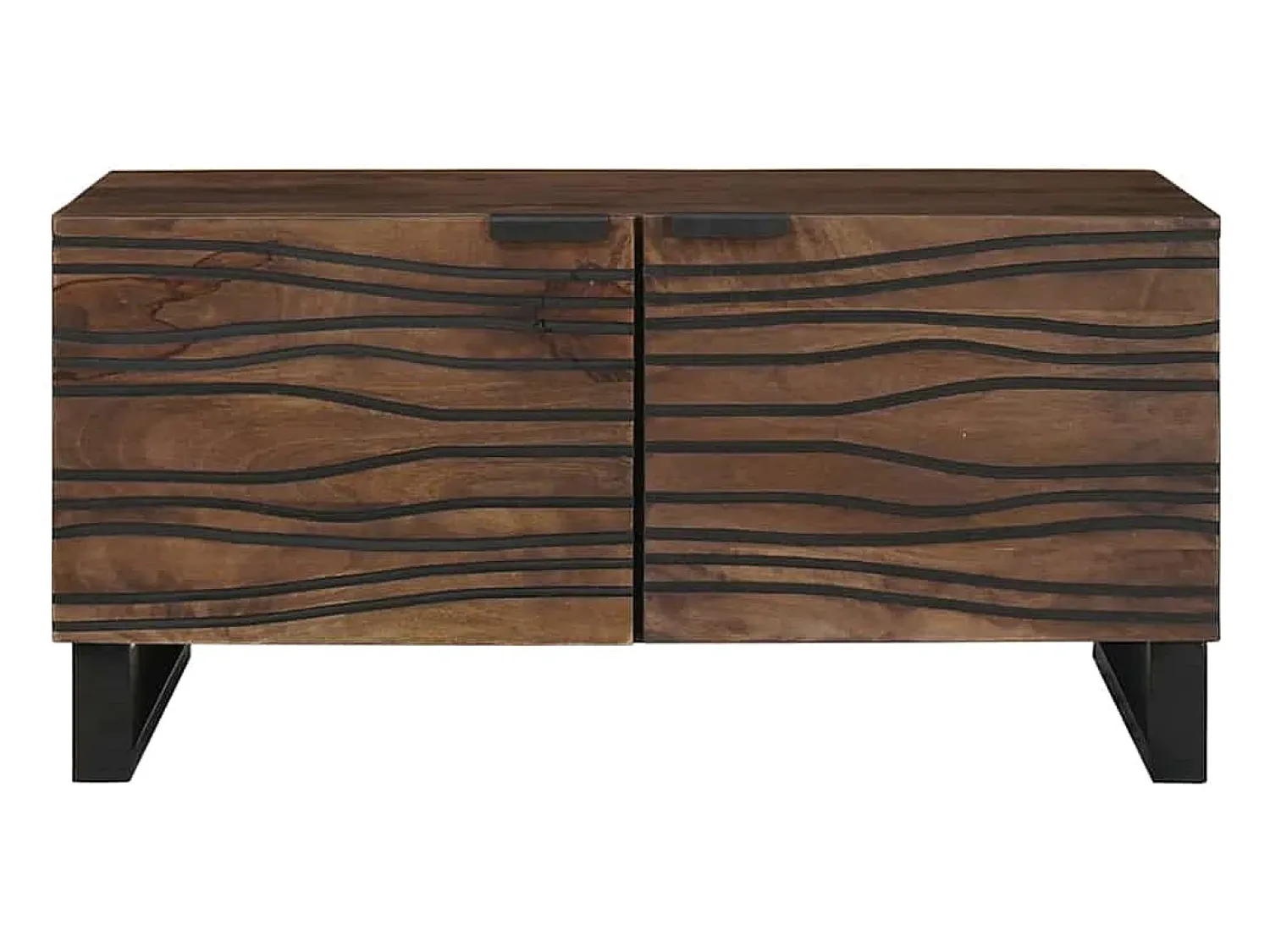 Mesa De Centro| Mesa de centro | Mesa de apoio | Mesa de café Marrom e Preto 80x50x40 cm Castanho