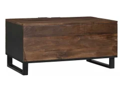 Mesa De Centro| Mesa de centro | Mesa de apoio | Mesa de café Marrom e Preto 80x50x40 cm Castanho