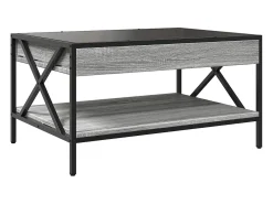 Mesa De Centro* Mesa de centro | Mesa de apoio luzes LED Infinity 70x50x38 cm sonoma Cinzento