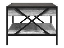 Mesa De Centro* Mesa de centro | Mesa de apoio luzes LED Infinity 70x50x38 cm sonoma Cinzento