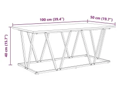 Mesa De Centro| Mesa de centro | Mesa de apoio Carvalho fumado 100x50x40 cm Castanho