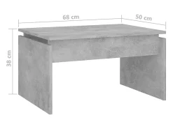 Outlet Mesa de centro | Mesa de apoio 68x50x38 cm derivados madeira cimento Cinzento
