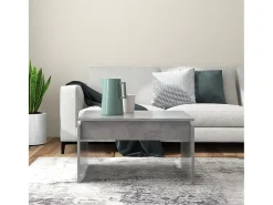 Outlet Mesa de centro | Mesa de apoio 68x50x38 cm derivados madeira cimento Cinzento