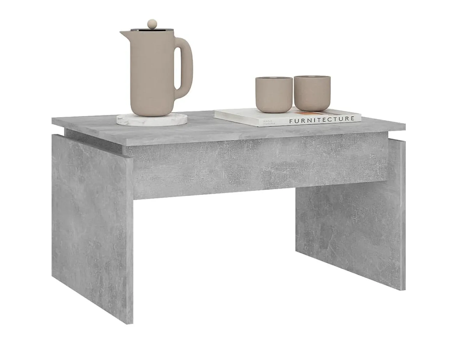 Outlet Mesa de centro | Mesa de apoio 68x50x38 cm derivados madeira cimento Cinzento