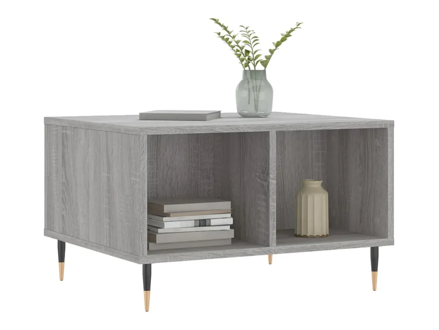 Mesa de centro | Mesa de apoio 60x50x36.5 cm derivados de madeira cinza sonoma^ Mesa De Centro