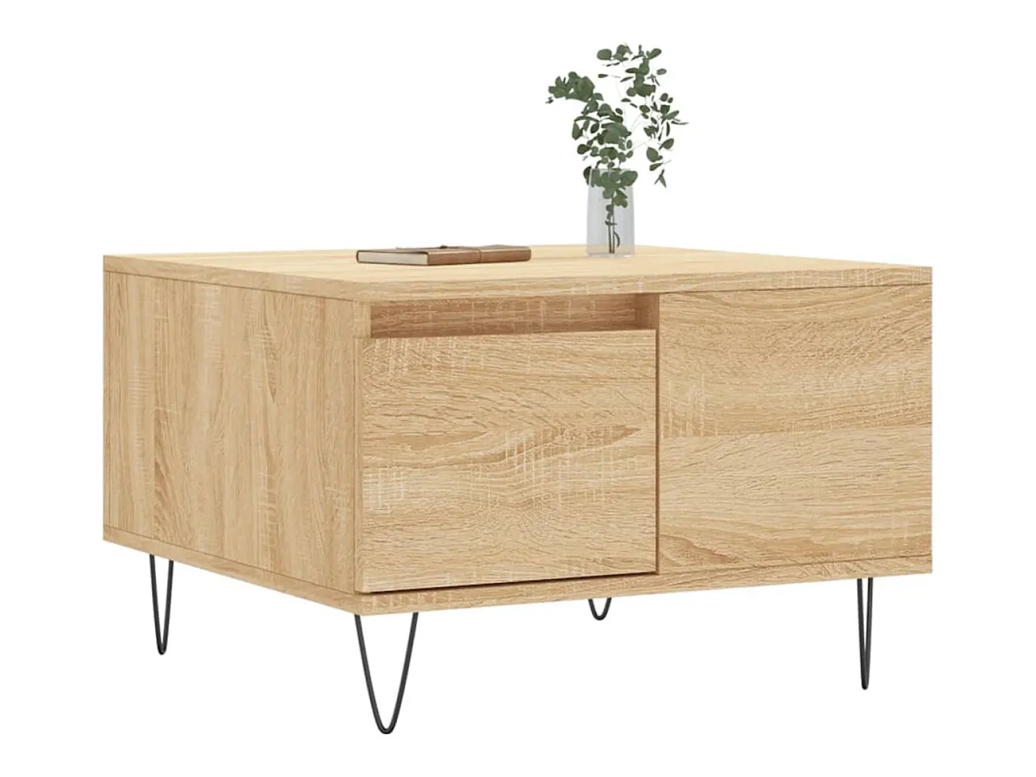 Online Mesa de centro | Mesa de apoio 55x55x36.5 cm derivados madeira carvalho sonoma Castanho