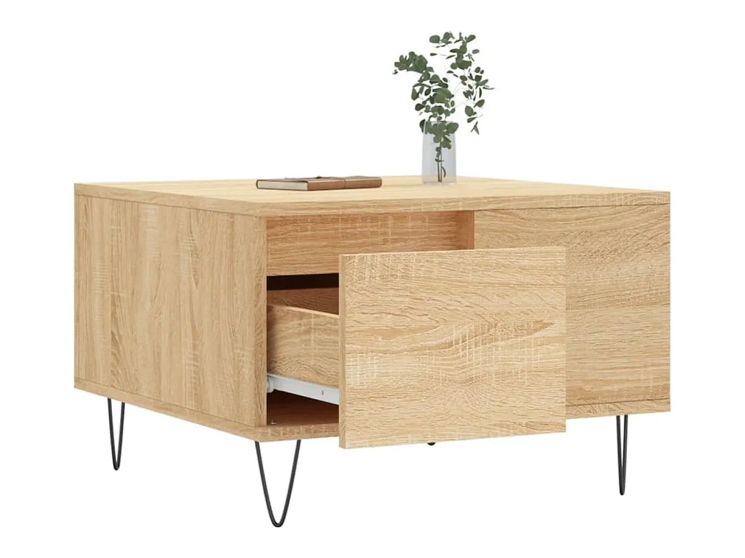 Online Mesa de centro | Mesa de apoio 55x55x36.5 cm derivados madeira carvalho sonoma Castanho