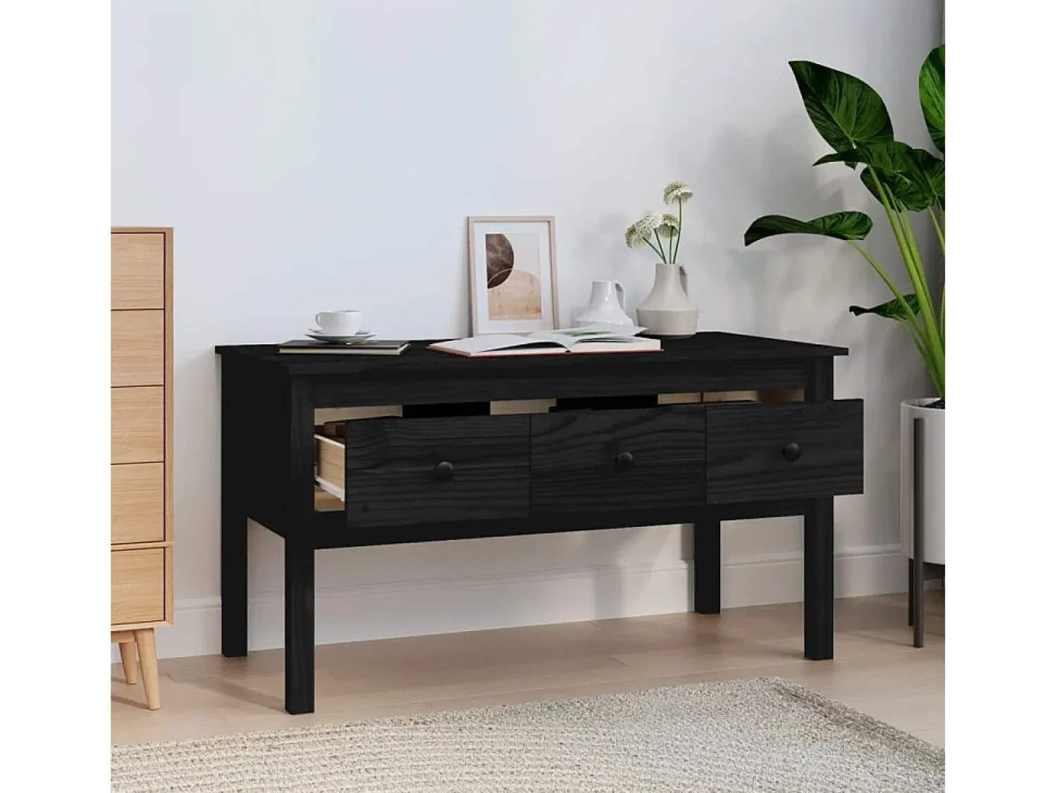 Mesa de centro | Mesa de apoio 102x49x55 cm pinho maciço^ Mesa De Centro