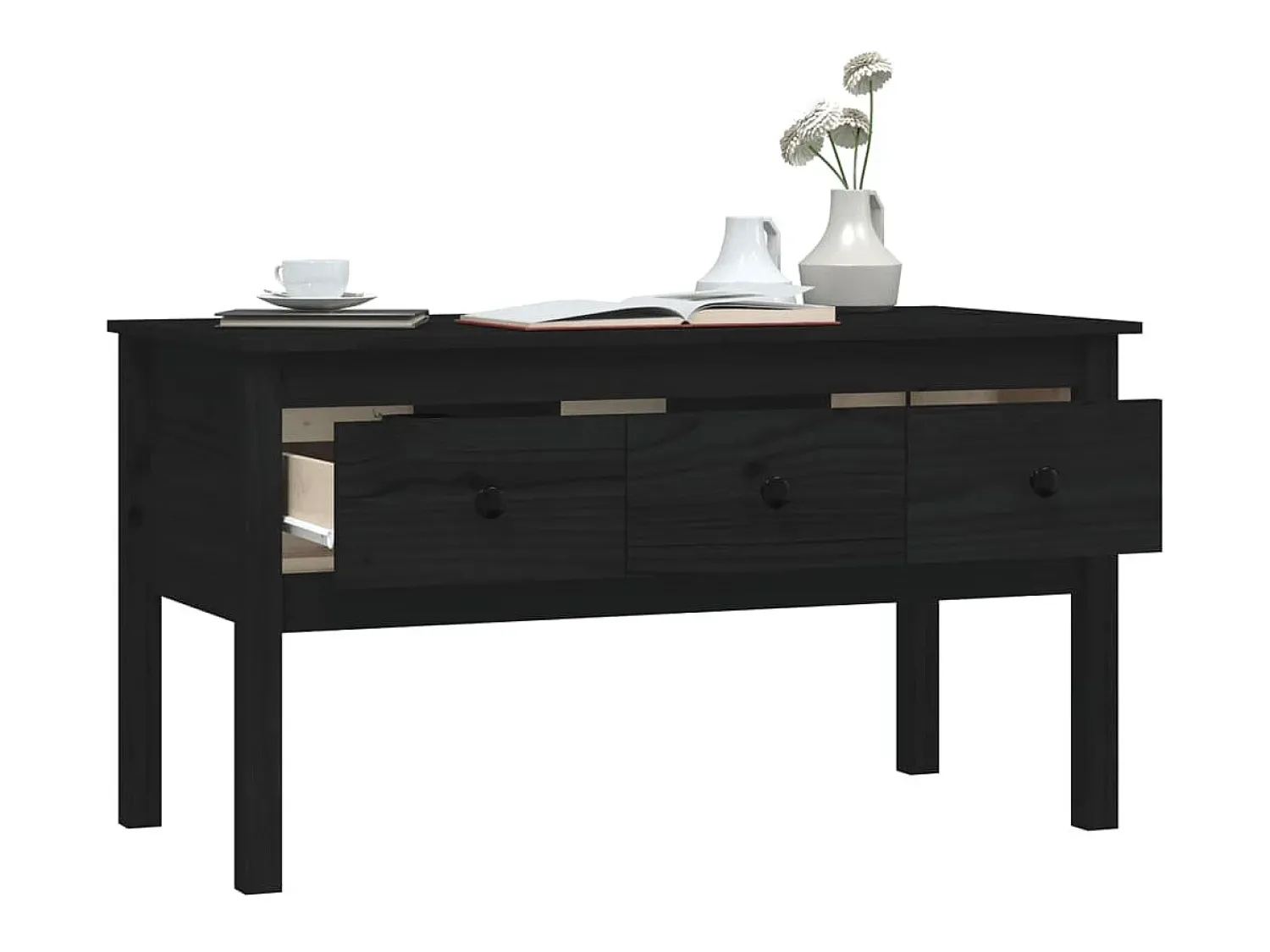 Mesa de centro | Mesa de apoio 102x49x55 cm pinho maciço^ Mesa De Centro