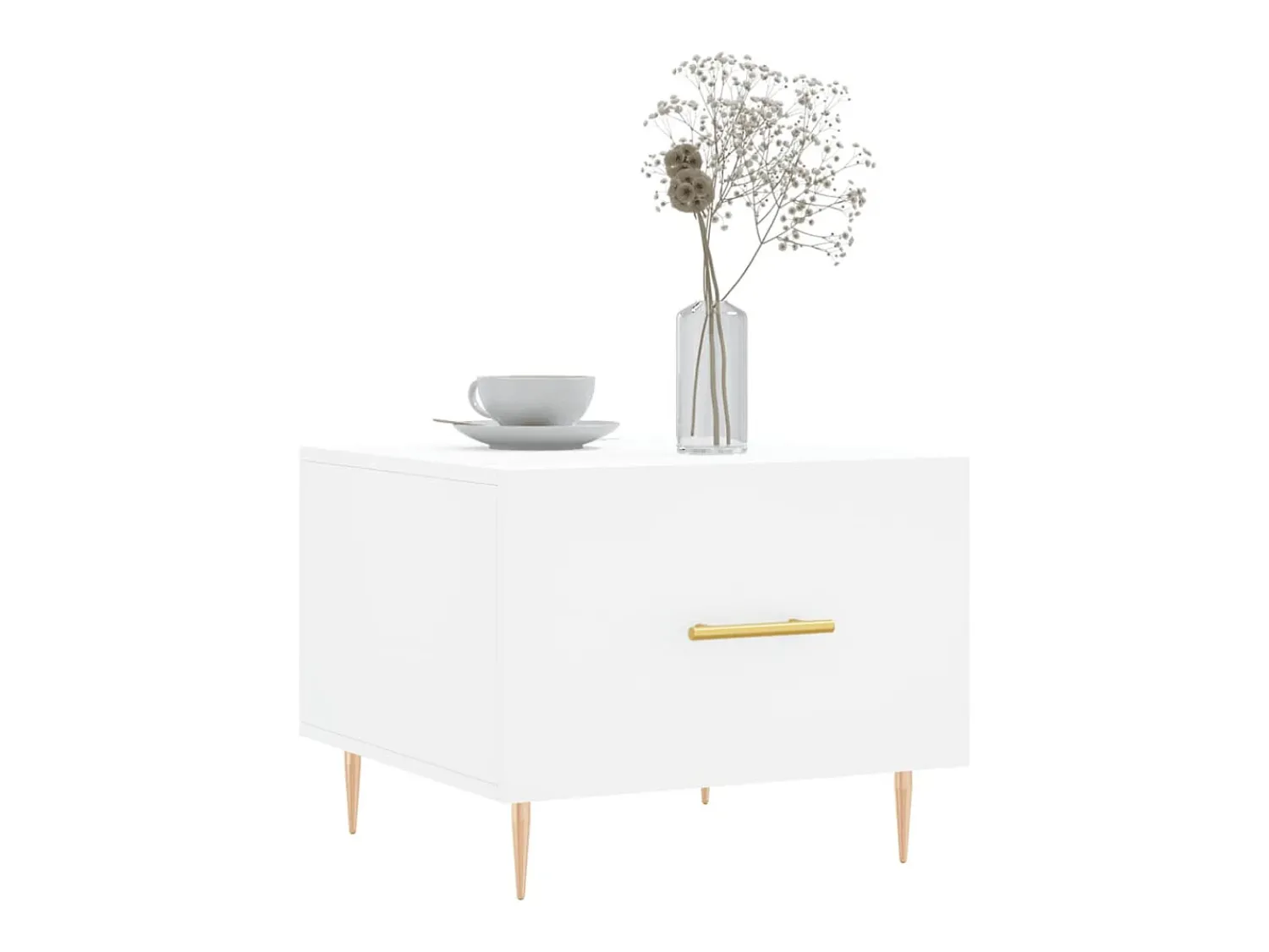 Discount Mesa de centro | Mesa de apoio 50x50x40 cm derivados de madeira Branco