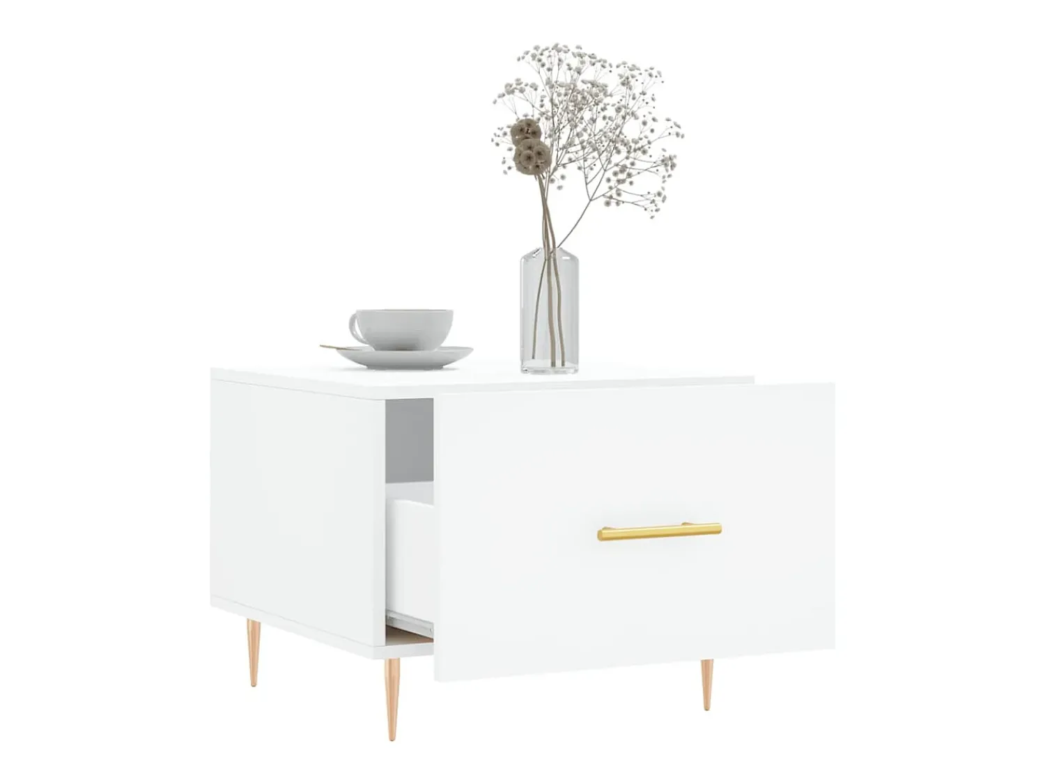 Discount Mesa de centro | Mesa de apoio 50x50x40 cm derivados de madeira Branco