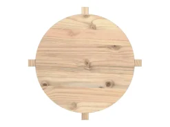 Mesa De Centro| Mesa de centro | Mesa de apoio Ø 62.5x45 cm madeira de pinho maciça Castanho