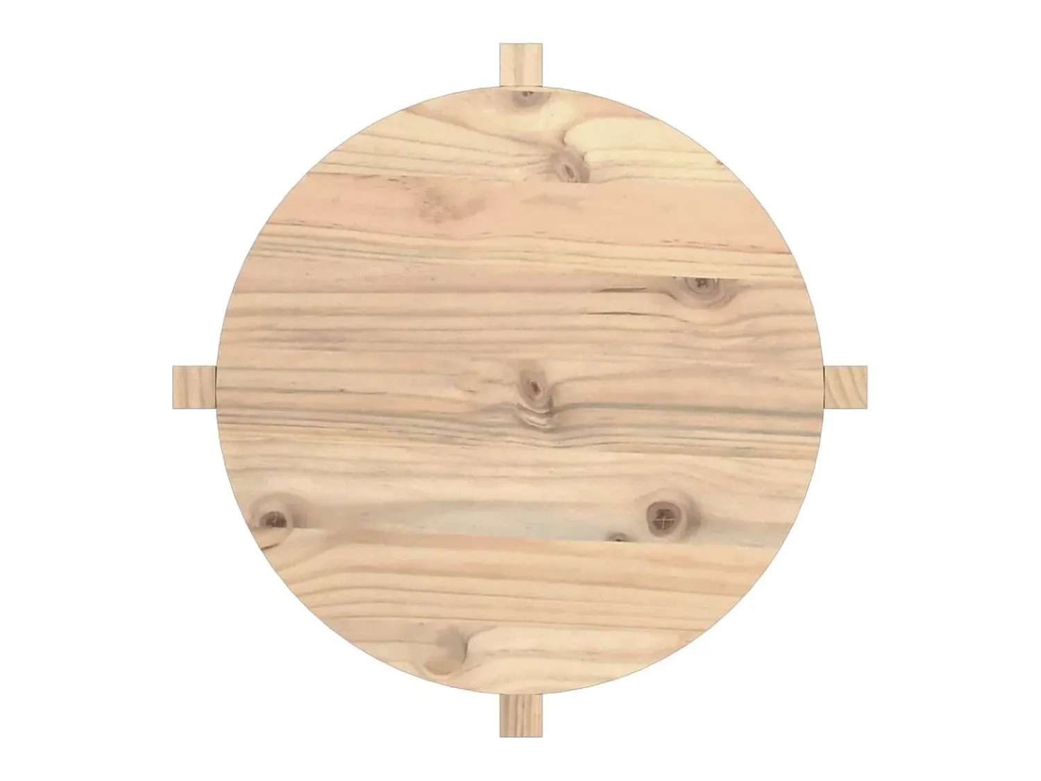 Mesa De Centro| Mesa de centro | Mesa de apoio Ø 62.5x45 cm madeira de pinho maciça Castanho