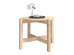 Mesa De Centro| Mesa de centro | Mesa de apoio Ø 62.5x45 cm madeira de pinho maciça Castanho