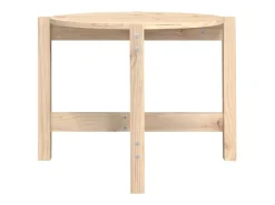 Mesa De Centro| Mesa de centro | Mesa de apoio Ø 62.5x45 cm madeira de pinho maciça Castanho