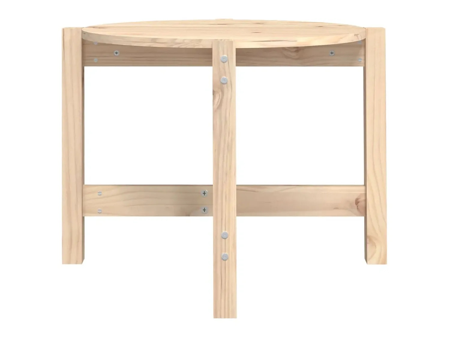 Mesa De Centro| Mesa de centro | Mesa de apoio Ø 62.5x45 cm madeira de pinho maciça Castanho