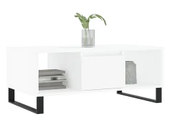 Outlet Mesa de centro | Mesa de apoio 90x50x36.5 cm derivados de madeira Branco