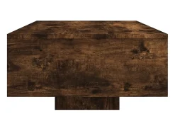 Mesa De Centro* Mesa de centro | Mesa de apoio | Mesa de café com luzes LED 85x55x31 cm carvalho fumado Castanho