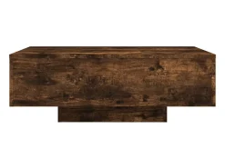 Mesa De Centro* Mesa de centro | Mesa de apoio | Mesa de café com luzes LED 85x55x31 cm carvalho fumado Castanho
