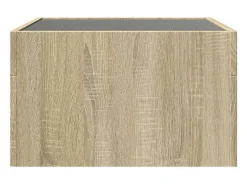 Mesa De Centro* Mesa de centro | Mesa de apoio luzes LED Infinity 50x50x30 cm carvalho sonoma Castanho