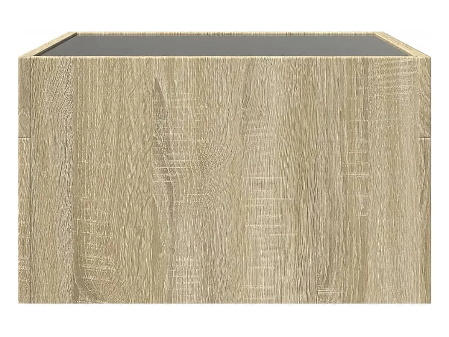 Mesa De Centro* Mesa de centro | Mesa de apoio luzes LED Infinity 50x50x30 cm carvalho sonoma Castanho