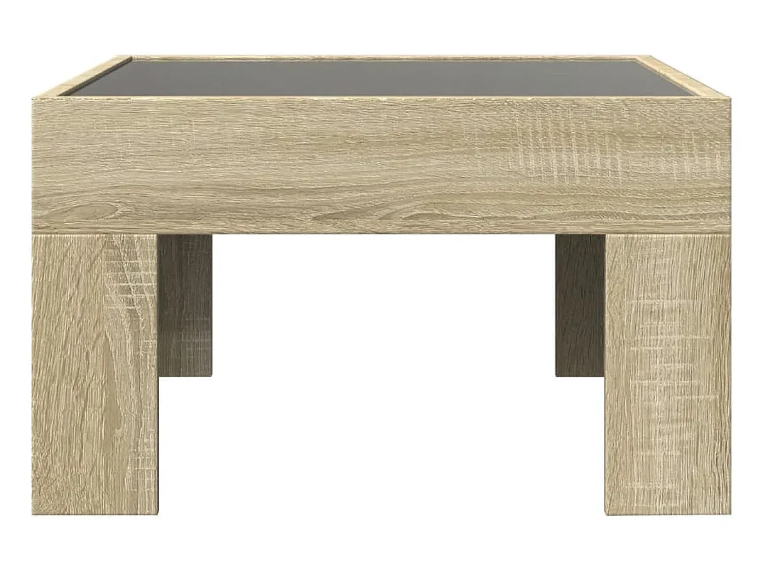 Mesa De Centro* Mesa de centro | Mesa de apoio luzes LED Infinity 50x50x30 cm carvalho sonoma Castanho