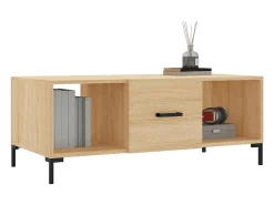 New Mesa de centro | Mesa de apoio 102x50x40 derivados de madeira carvalho sonoma Castanho