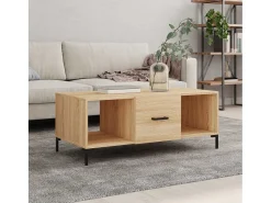 New Mesa de centro | Mesa de apoio 102x50x40 derivados de madeira carvalho sonoma Castanho