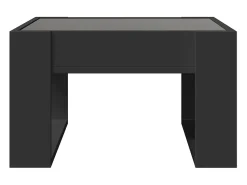 Mesa De Centro| Mesa de centro | Mesa de apoio luzes LED Infinity 50x53x30 cm Preto