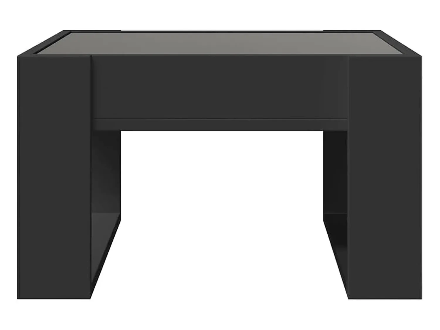 Mesa De Centro| Mesa de centro | Mesa de apoio luzes LED Infinity 50x53x30 cm Preto