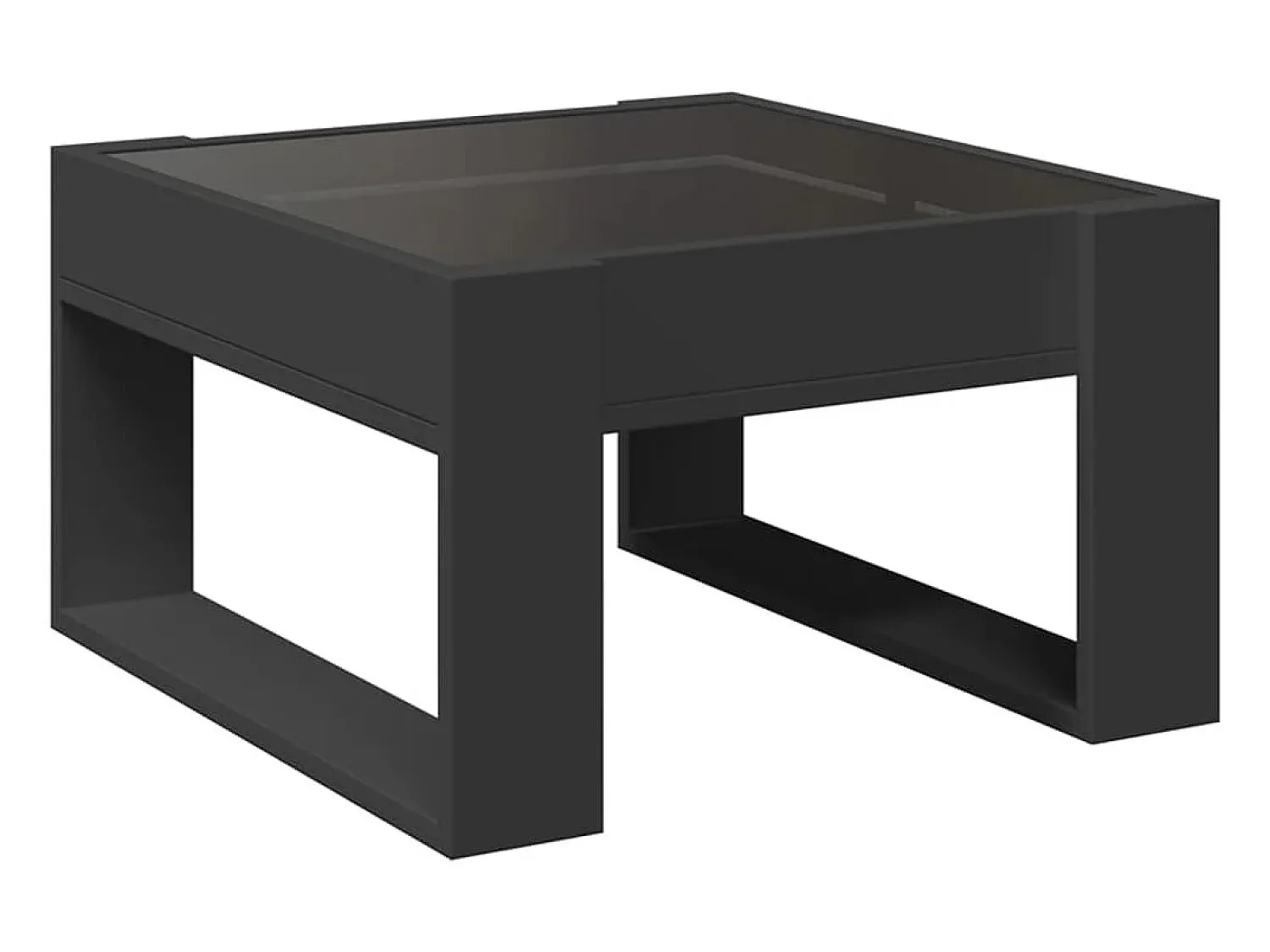 Mesa De Centro| Mesa de centro | Mesa de apoio luzes LED Infinity 50x53x30 cm Preto