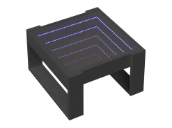 Mesa De Centro| Mesa de centro | Mesa de apoio luzes LED Infinity 50x53x30 cm Preto