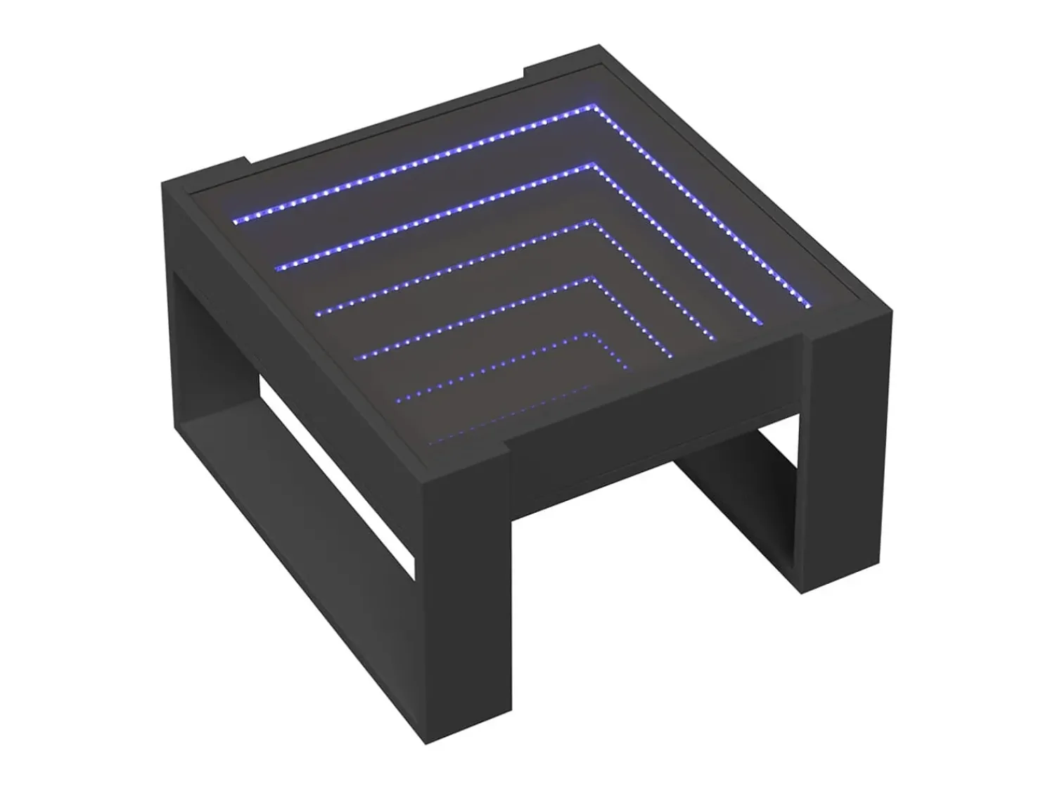 Mesa De Centro| Mesa de centro | Mesa de apoio luzes LED Infinity 50x53x30 cm Preto