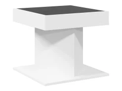 Mesa De Centro| Mesa de centro | Mesa de apoio c/ LEDs 50x50x45cm derivados de madeira Branco